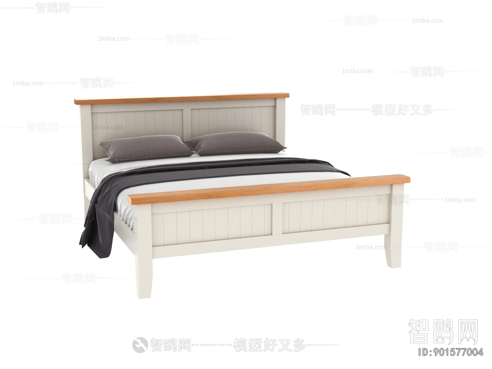Simple European Style Double Bed