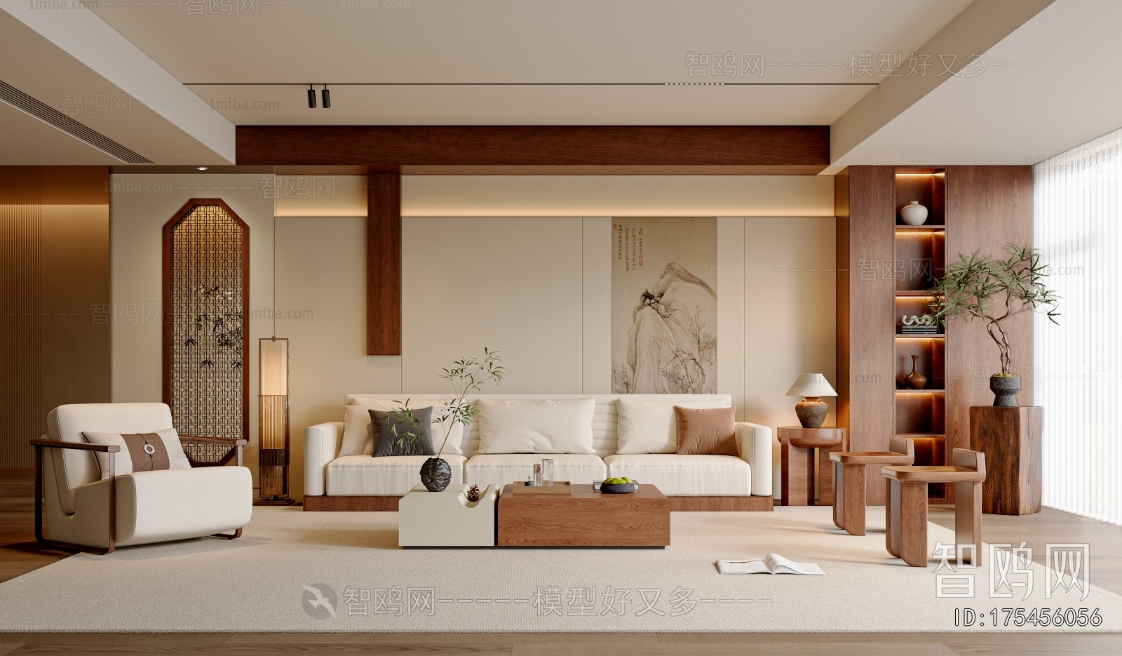 New Chinese Style A Living Room