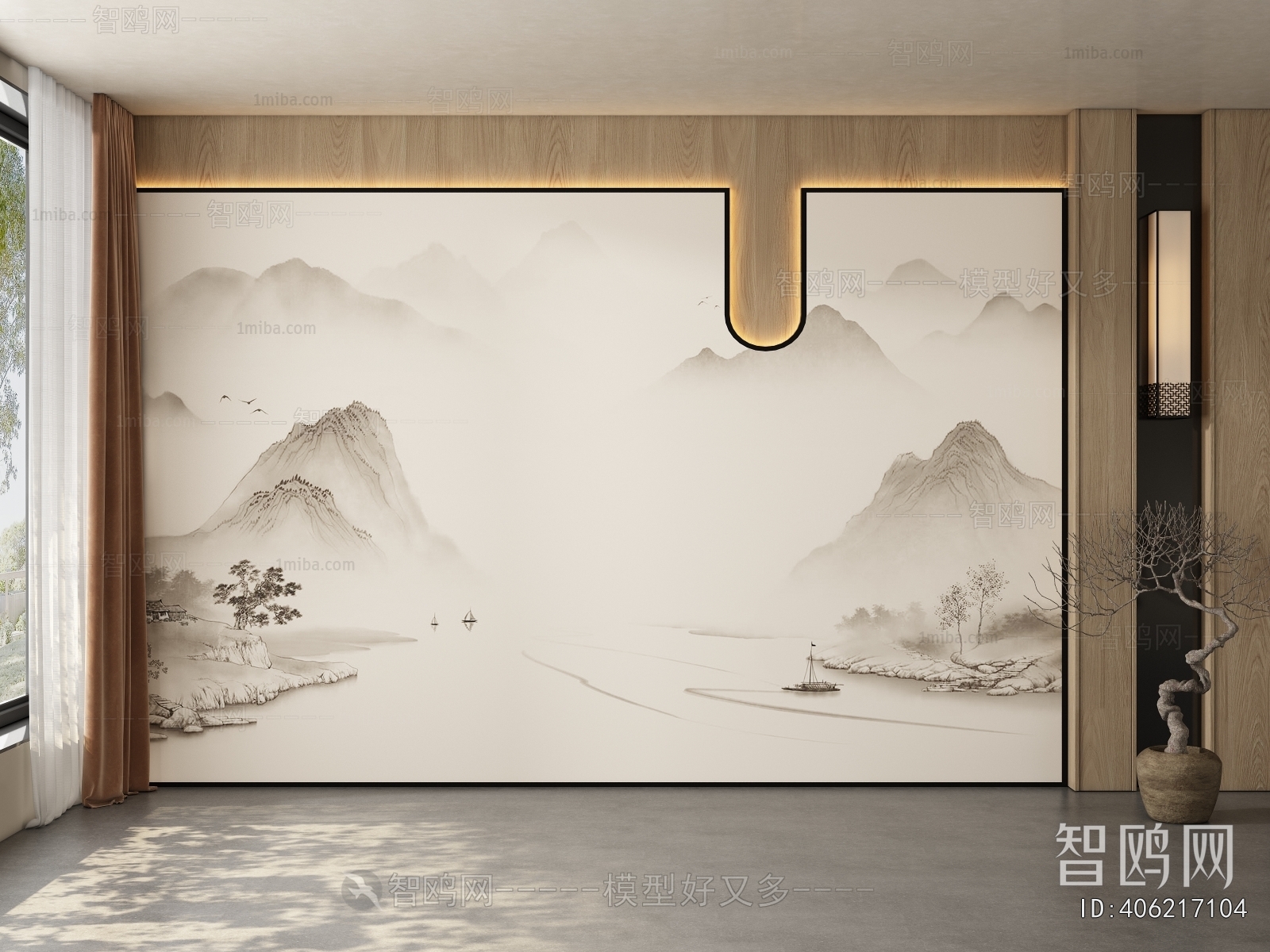 New Chinese Style TV Wall