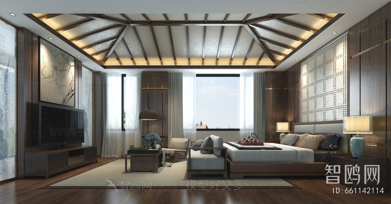 New Chinese Style Bedroom