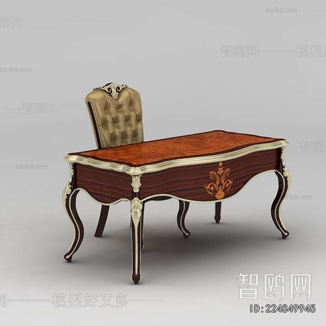 European Style Computer Desk And Chair