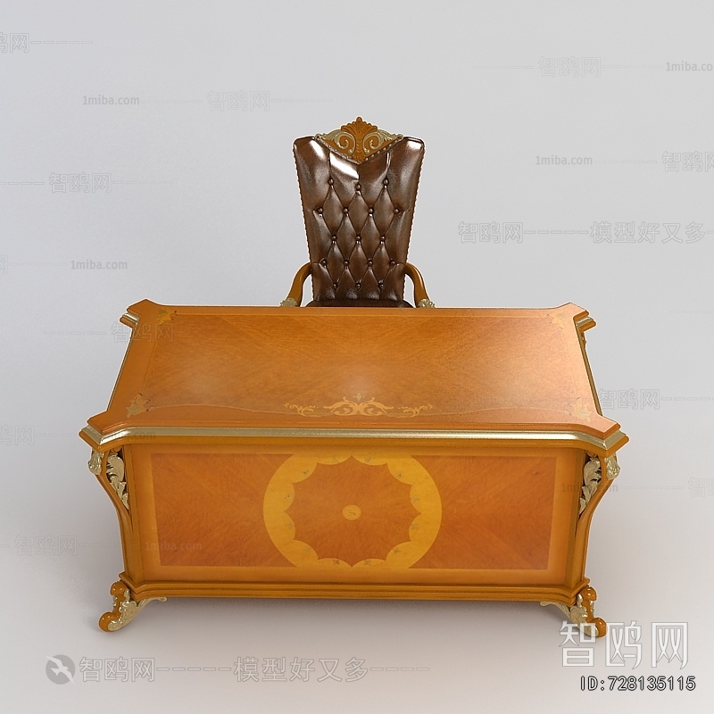 European Style Computer Desk And Chair