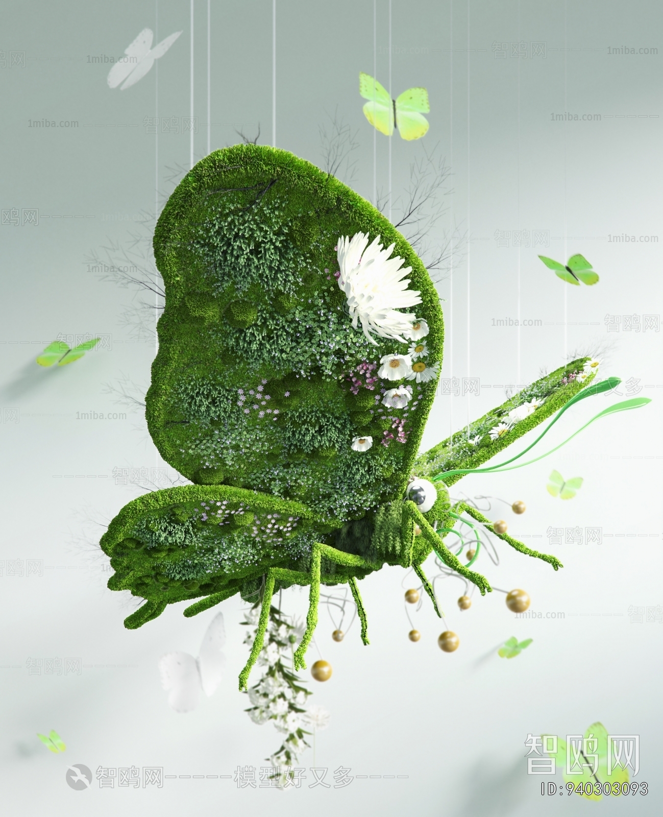 现代蝴蝶景观植物小品