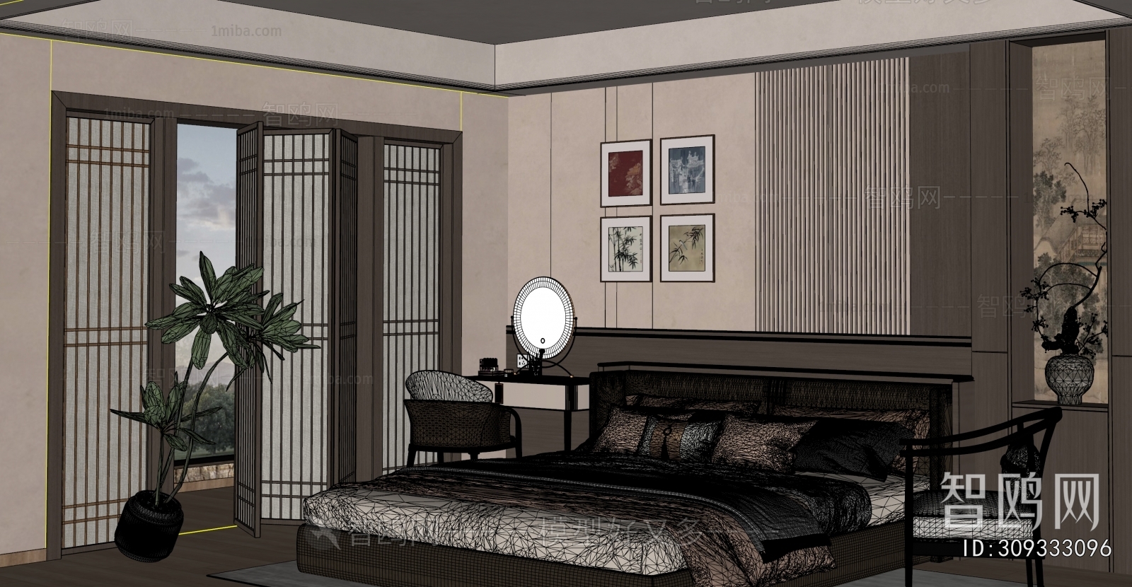 New Chinese Style Bedroom