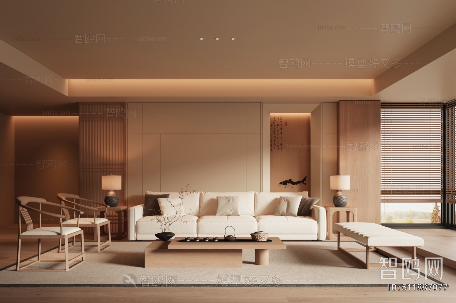 New Chinese Style A Living Room