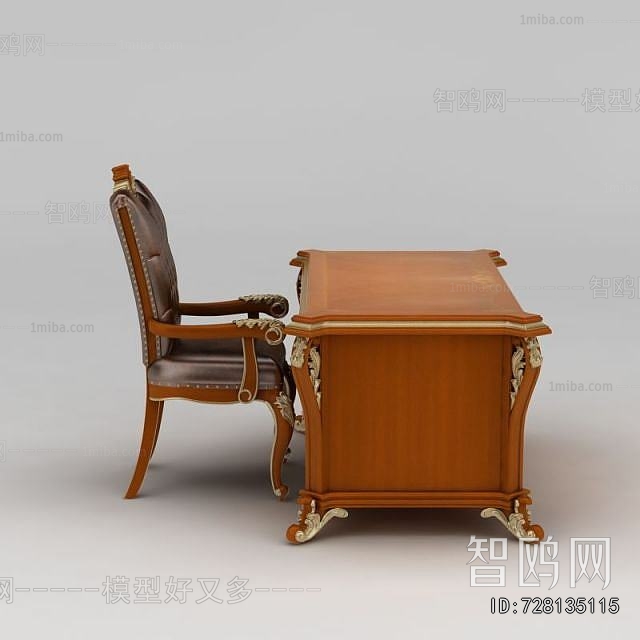 European Style Computer Desk And Chair