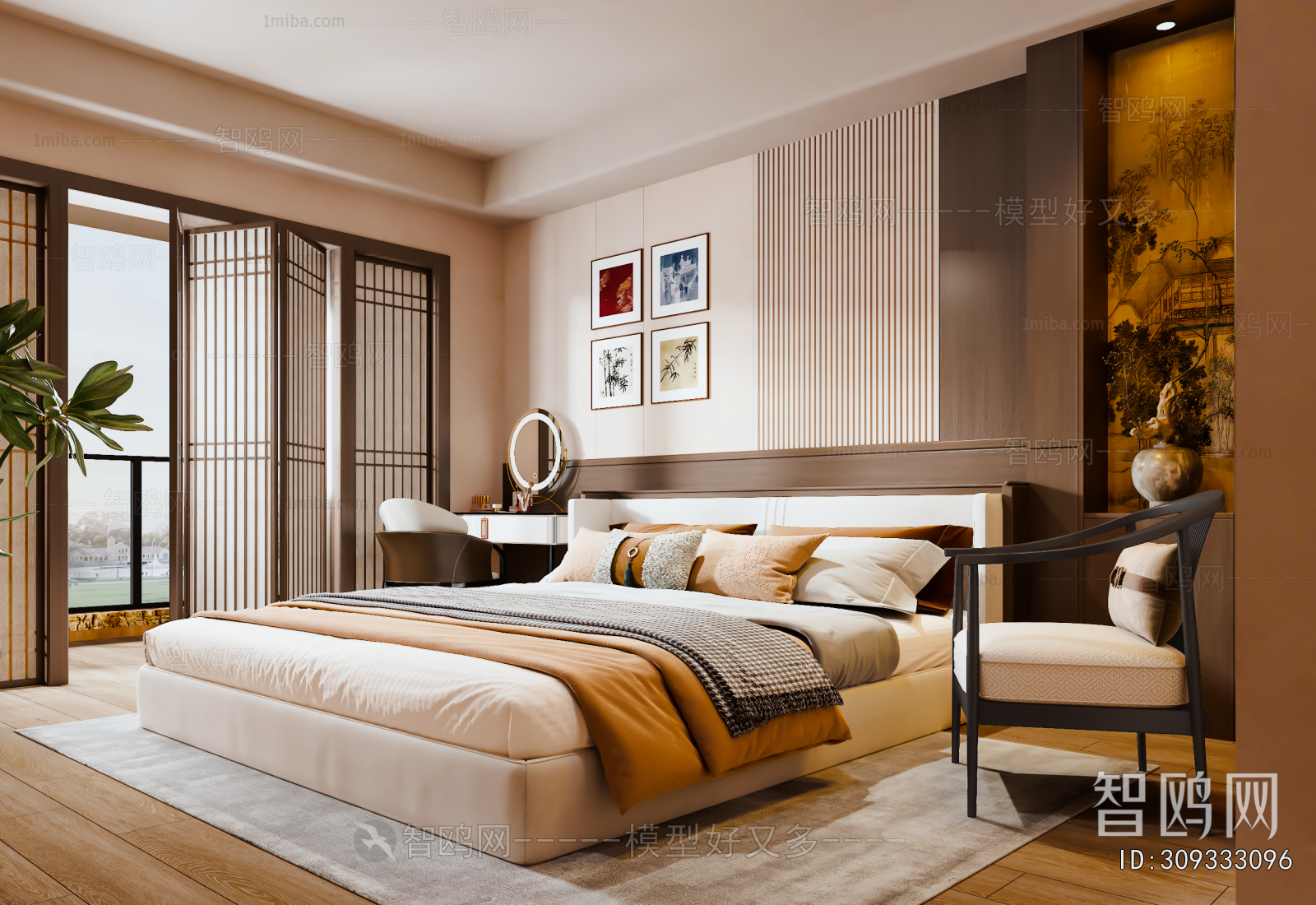 New Chinese Style Bedroom
