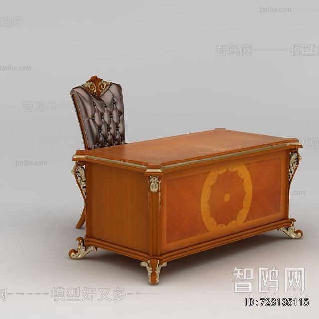 European Style Computer Desk And Chair