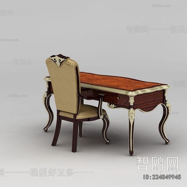 European Style Computer Desk And Chair