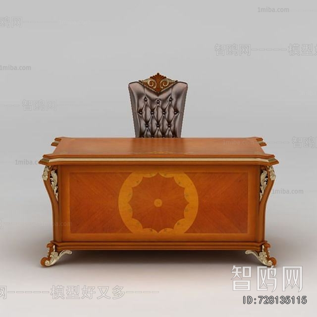 European Style Computer Desk And Chair