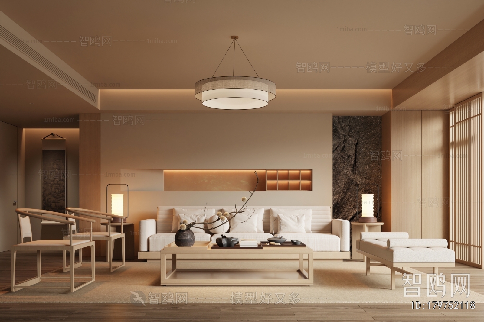 New Chinese Style A Living Room