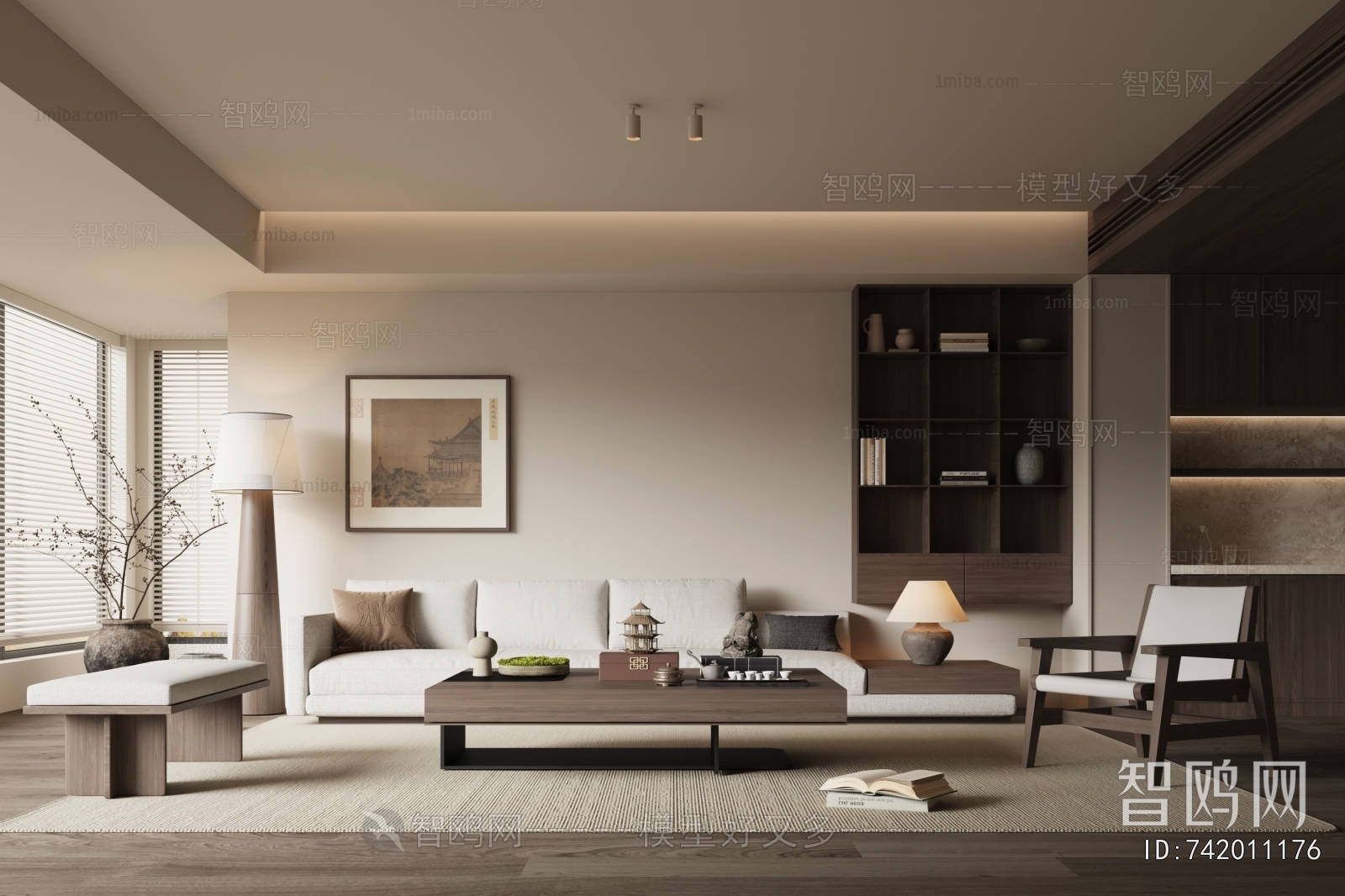 New Chinese Style A Living Room