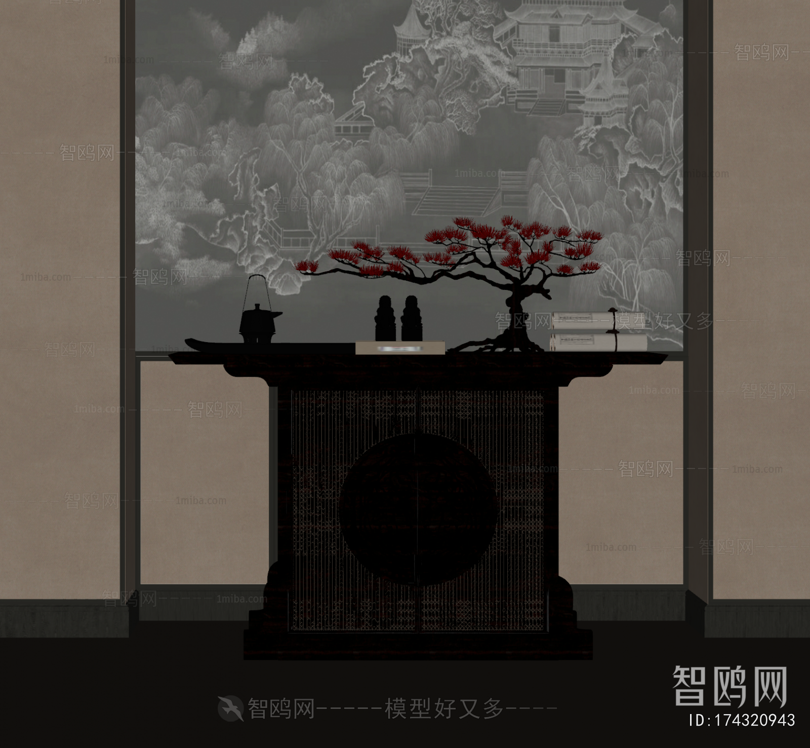 New Chinese Style Entrance Cabinet