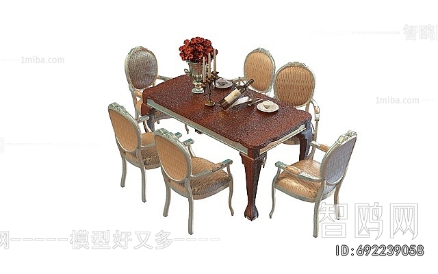 European Style Dining Table And Chairs