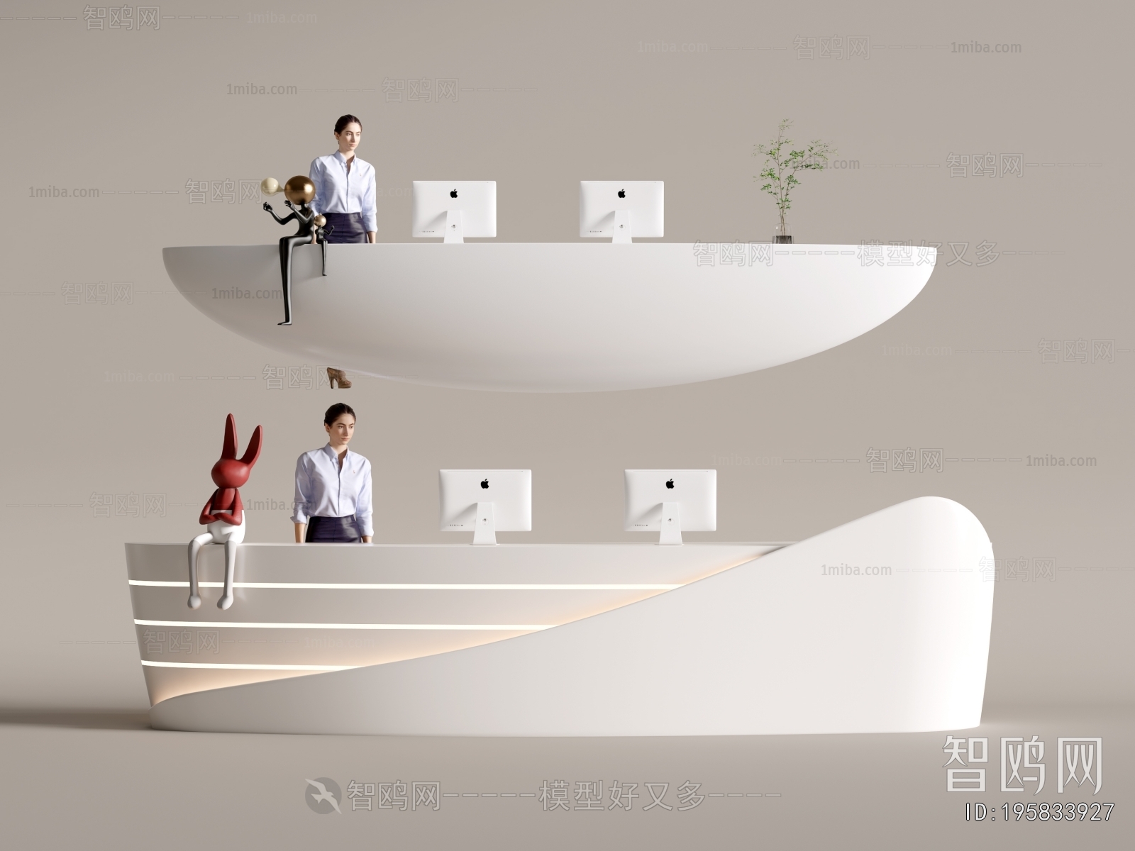 现代公司前台接待台组合