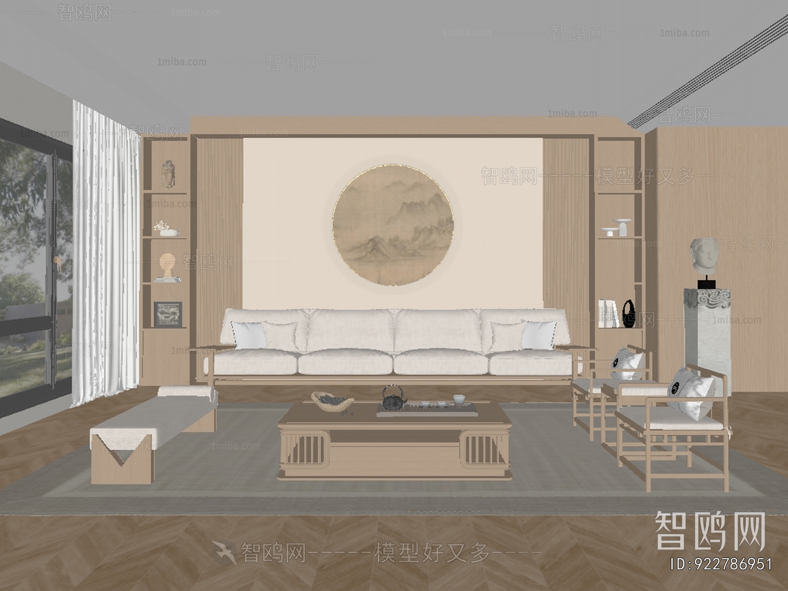 New Chinese Style A Living Room