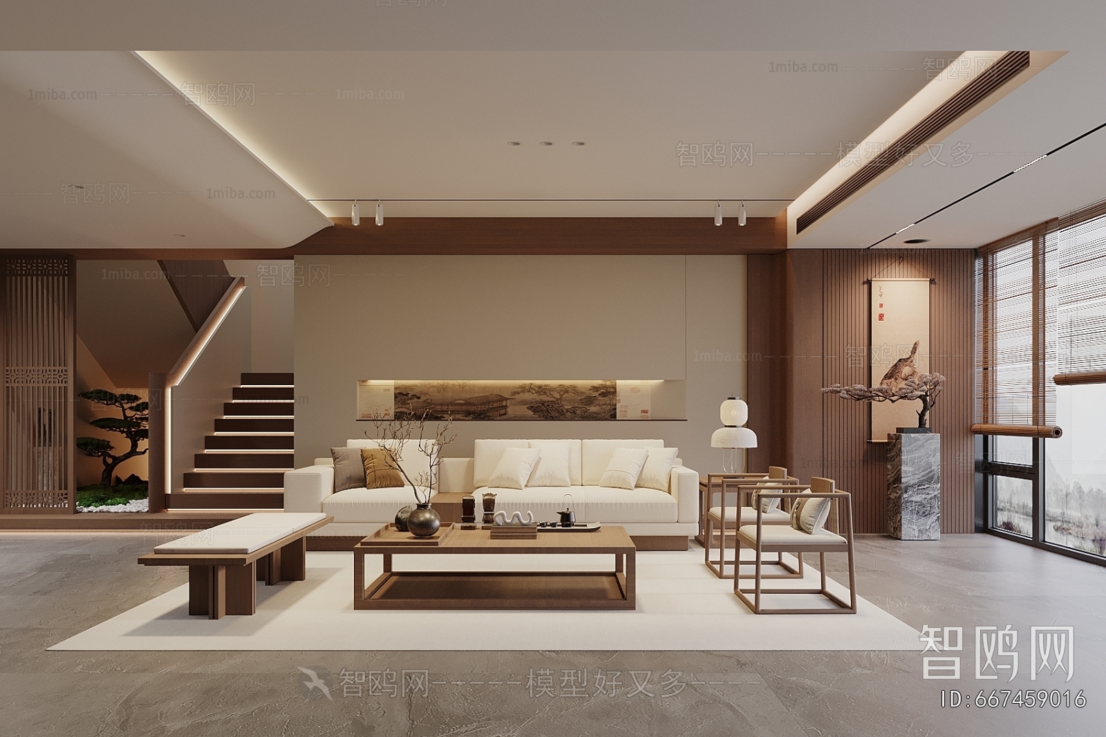 New Chinese Style A Living Room