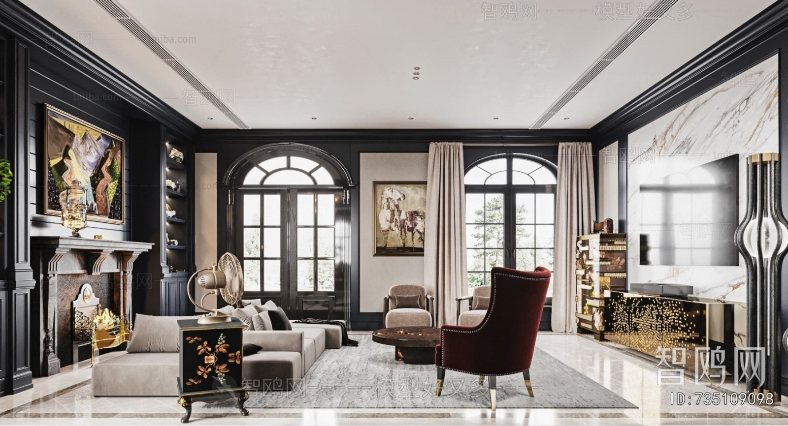 Simple European Style A Living Room