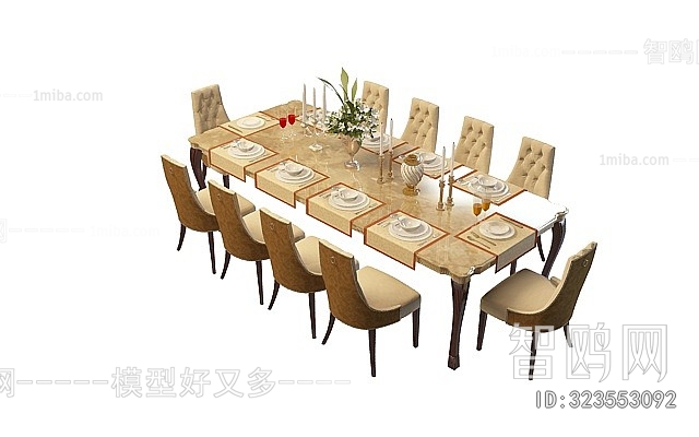 Simple European Style Dining Table And Chairs