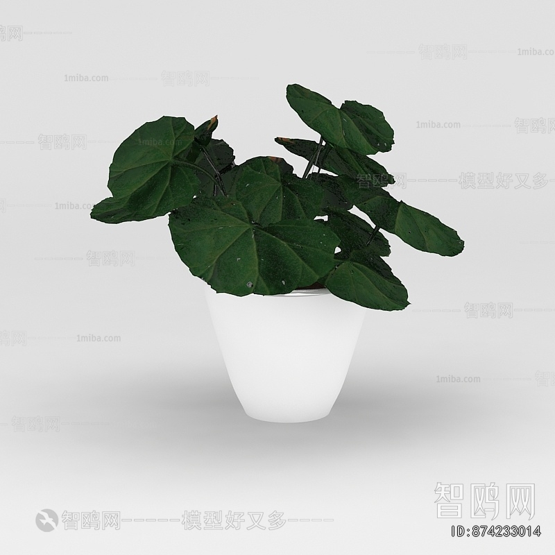 Modern Potted Green Plant