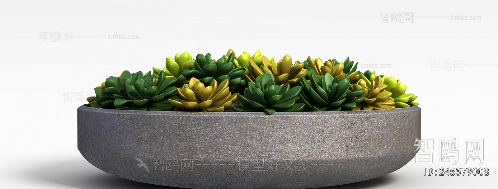 Modern Potted Green Plant