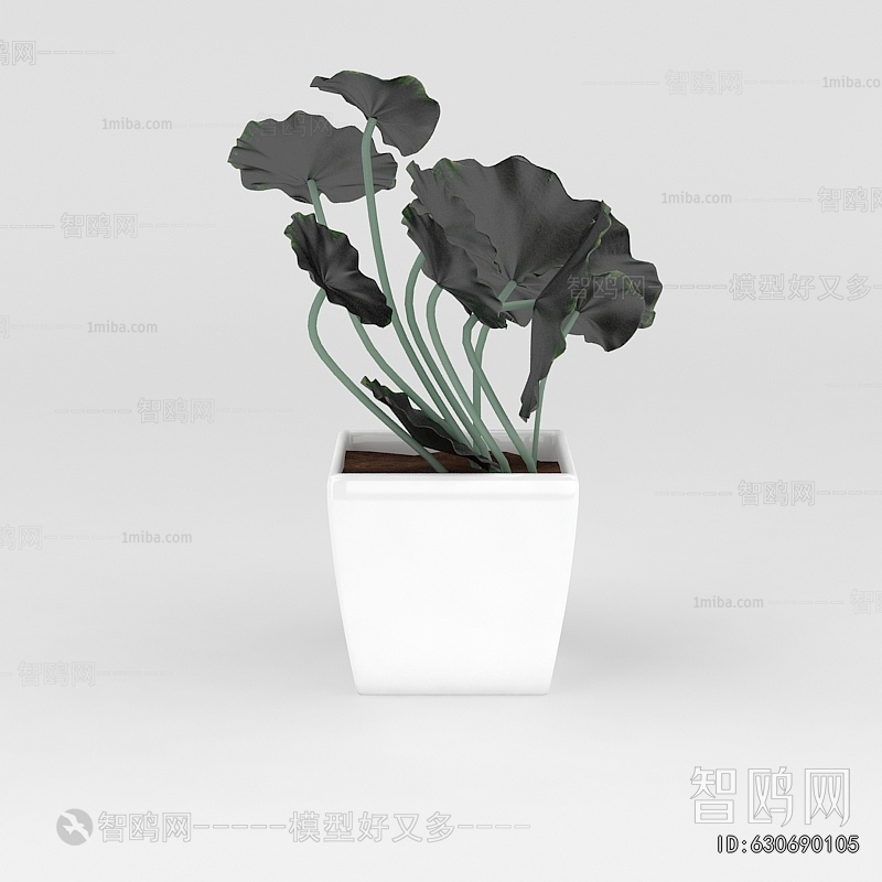 Modern Potted Green Plant