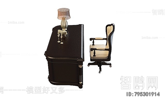 Simple European Style Computer Desk And Chair