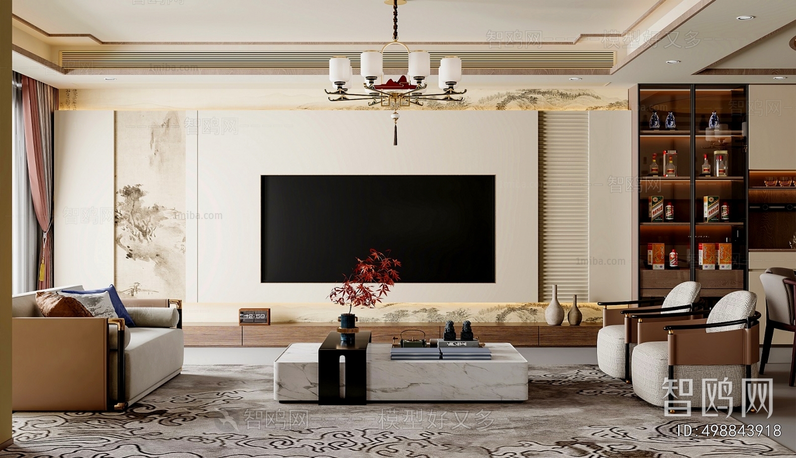 New Chinese Style A Living Room