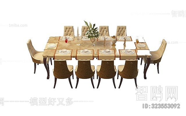 Simple European Style Dining Table And Chairs