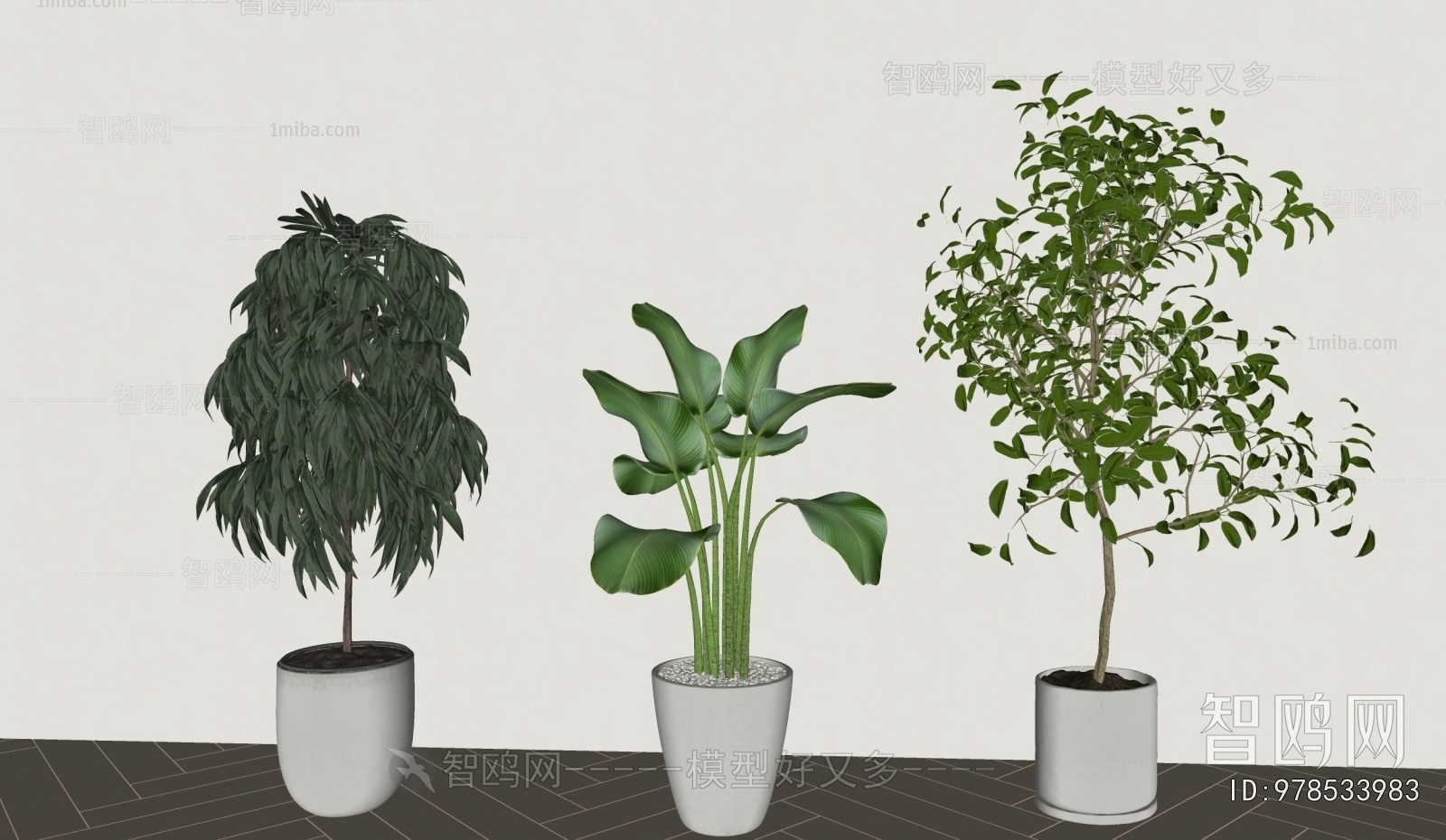Modern Ground Green Plant Potted Plants