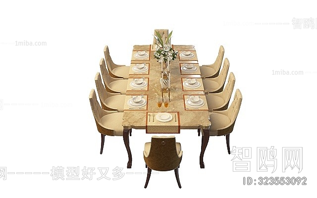 Simple European Style Dining Table And Chairs