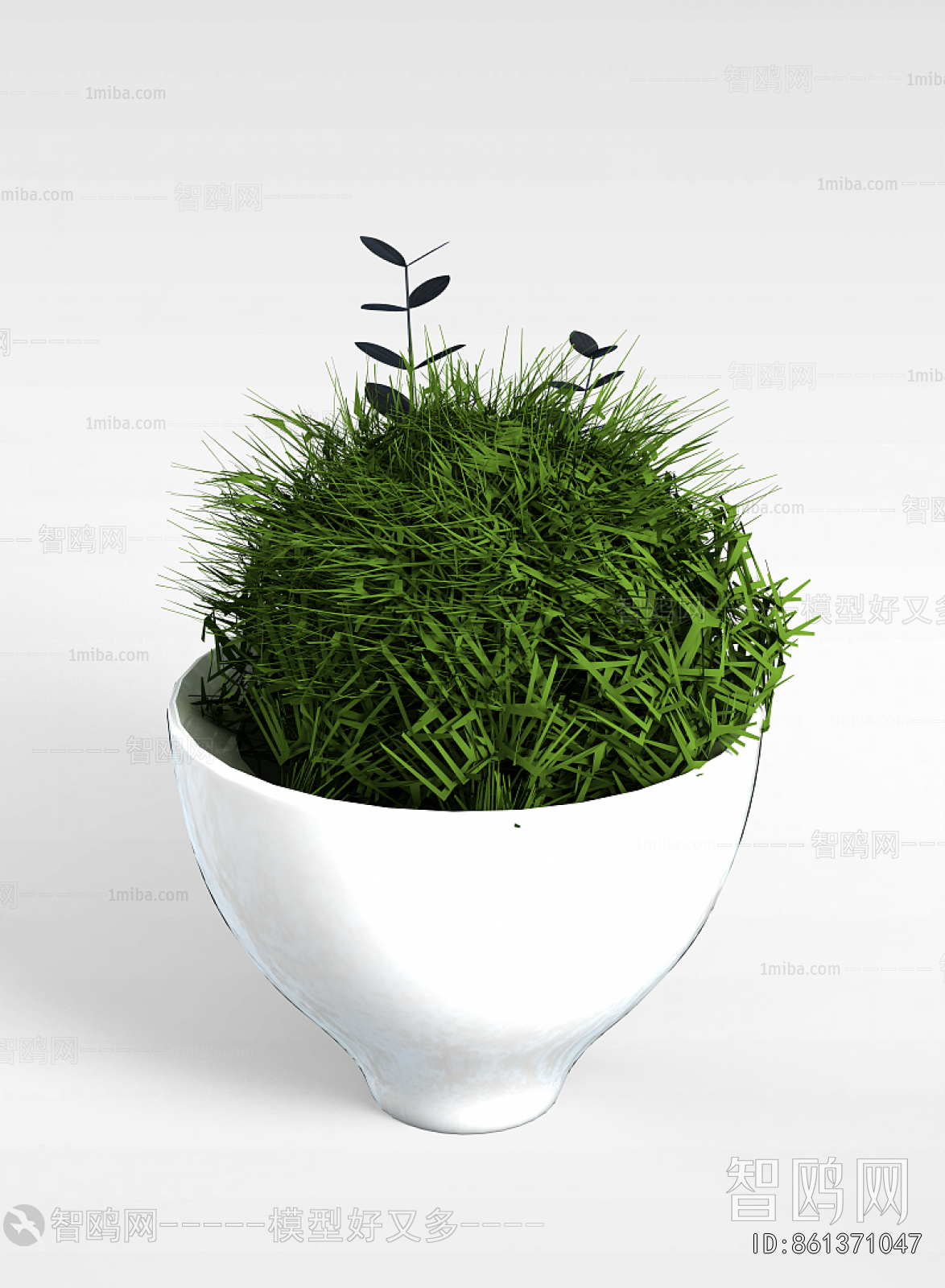 Modern Potted Green Plant