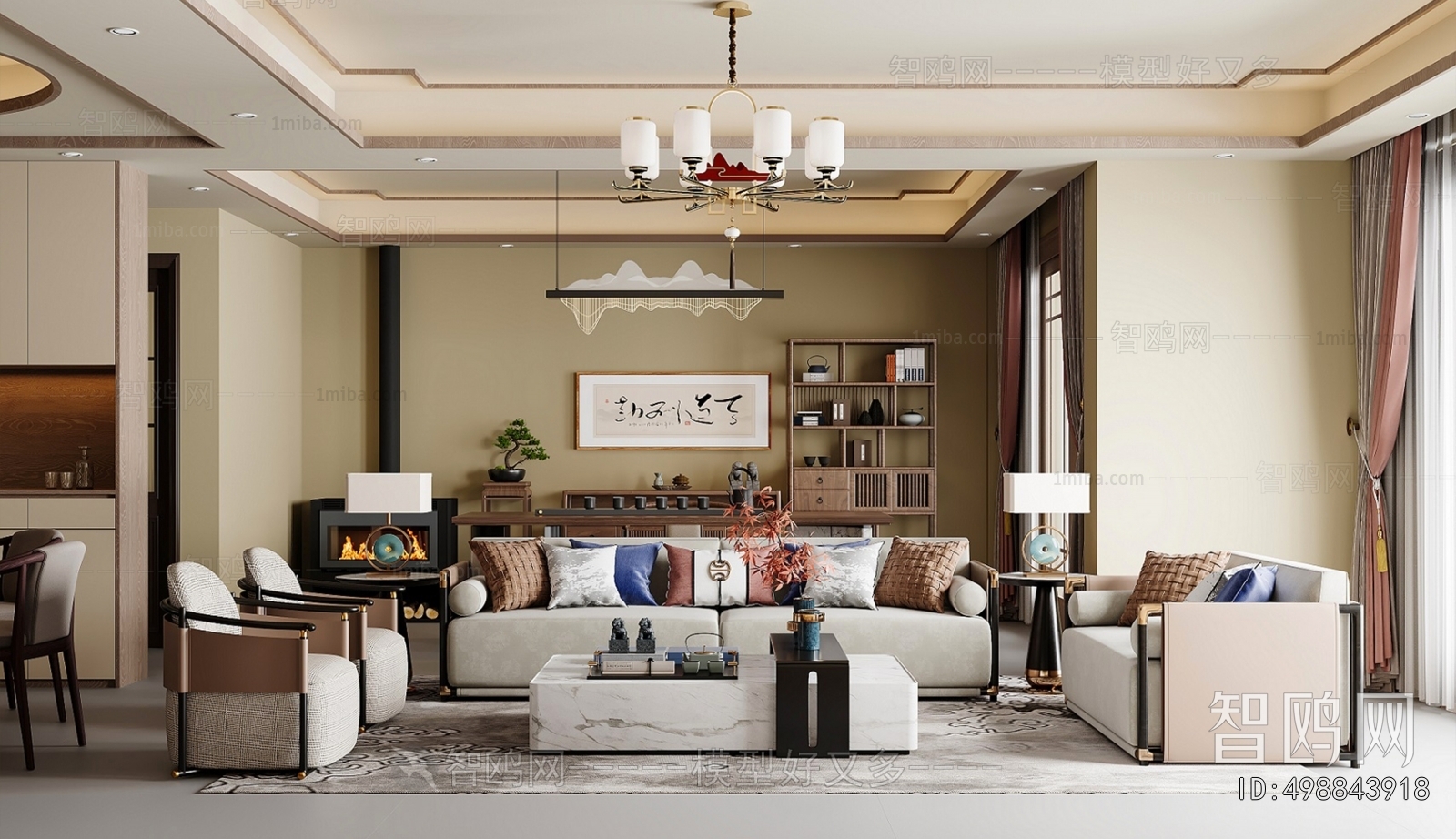 New Chinese Style A Living Room