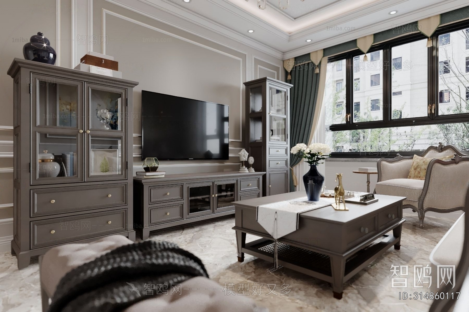 Simple European Style A Living Room