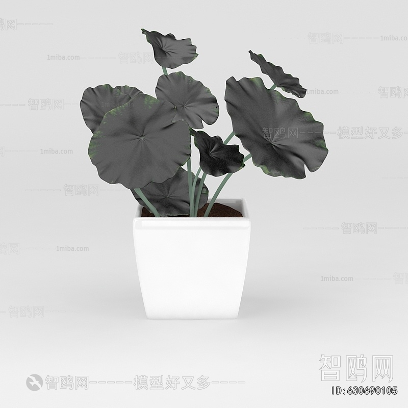 Modern Potted Green Plant