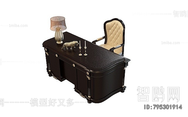 Simple European Style Computer Desk And Chair