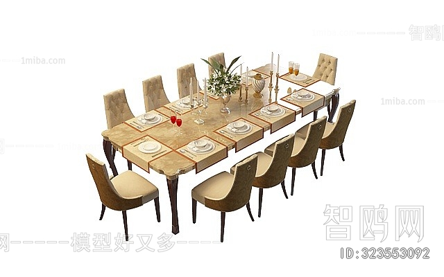 Simple European Style Dining Table And Chairs