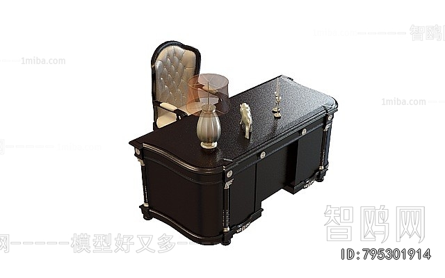 Simple European Style Computer Desk And Chair