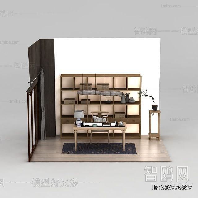 New Chinese Style Computer Desk And Chair