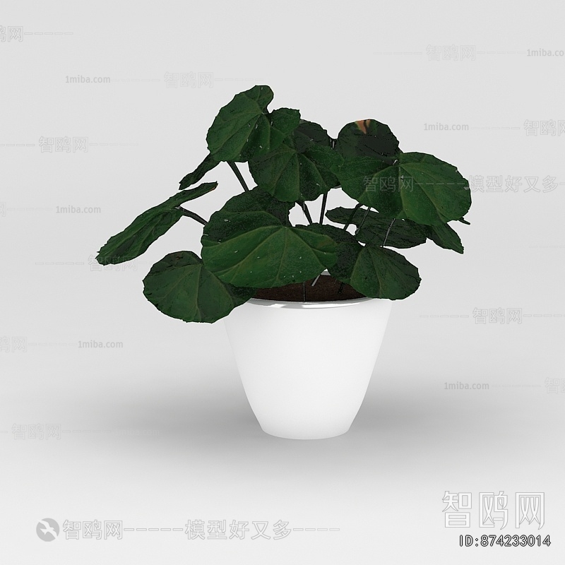 Modern Potted Green Plant