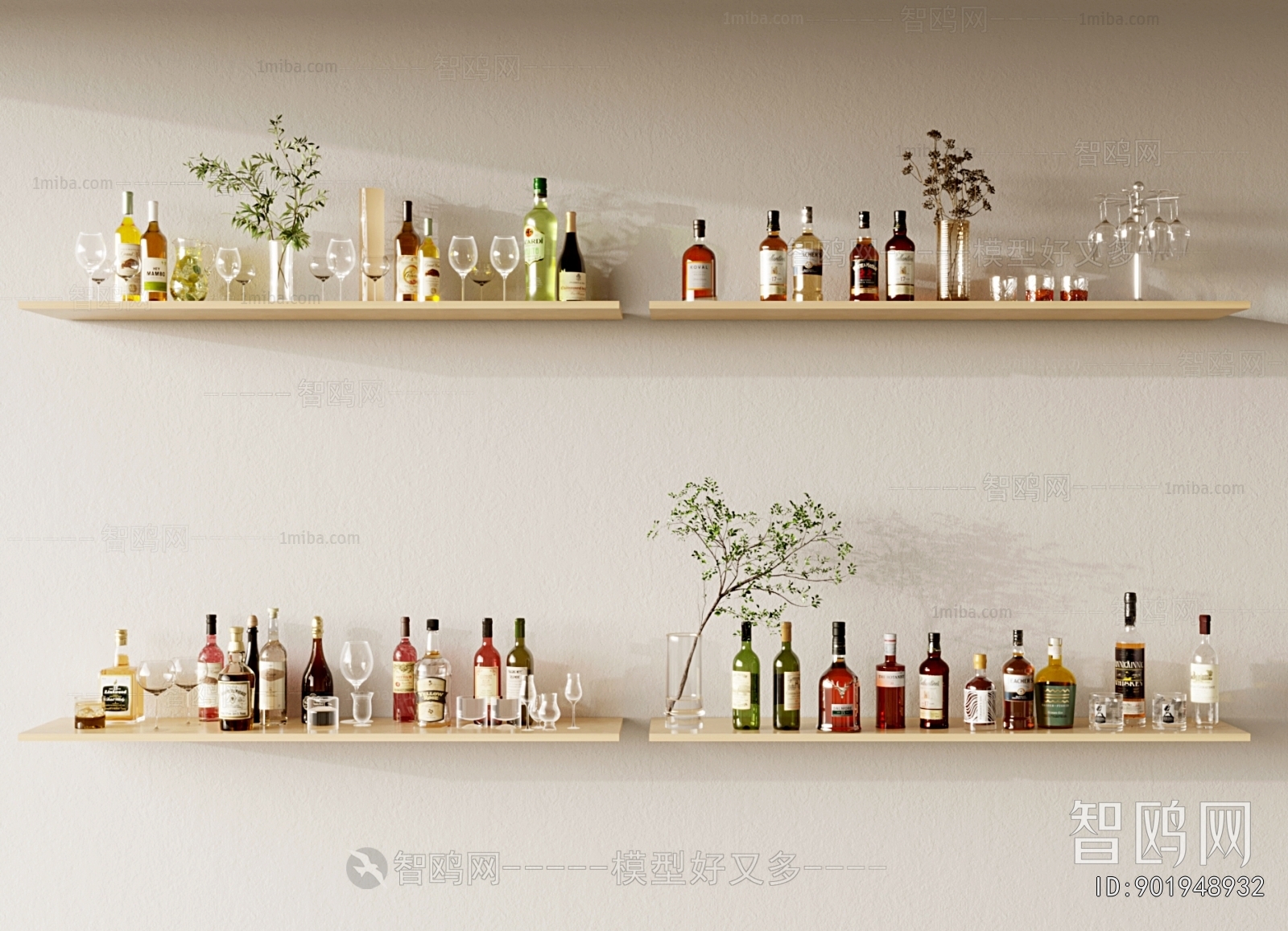 现代酒水酒具组合