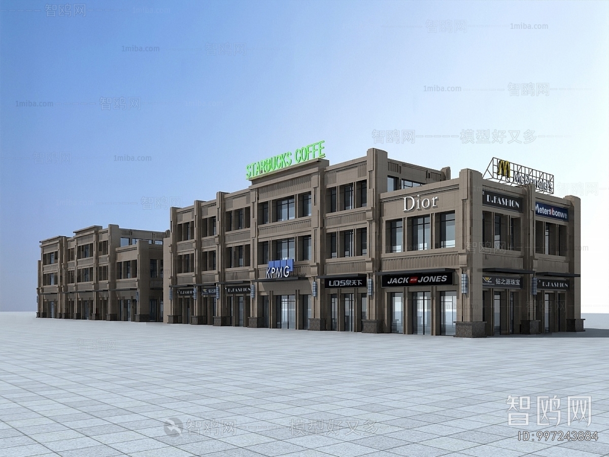 Simple European Style Appearance Of Commercial Building