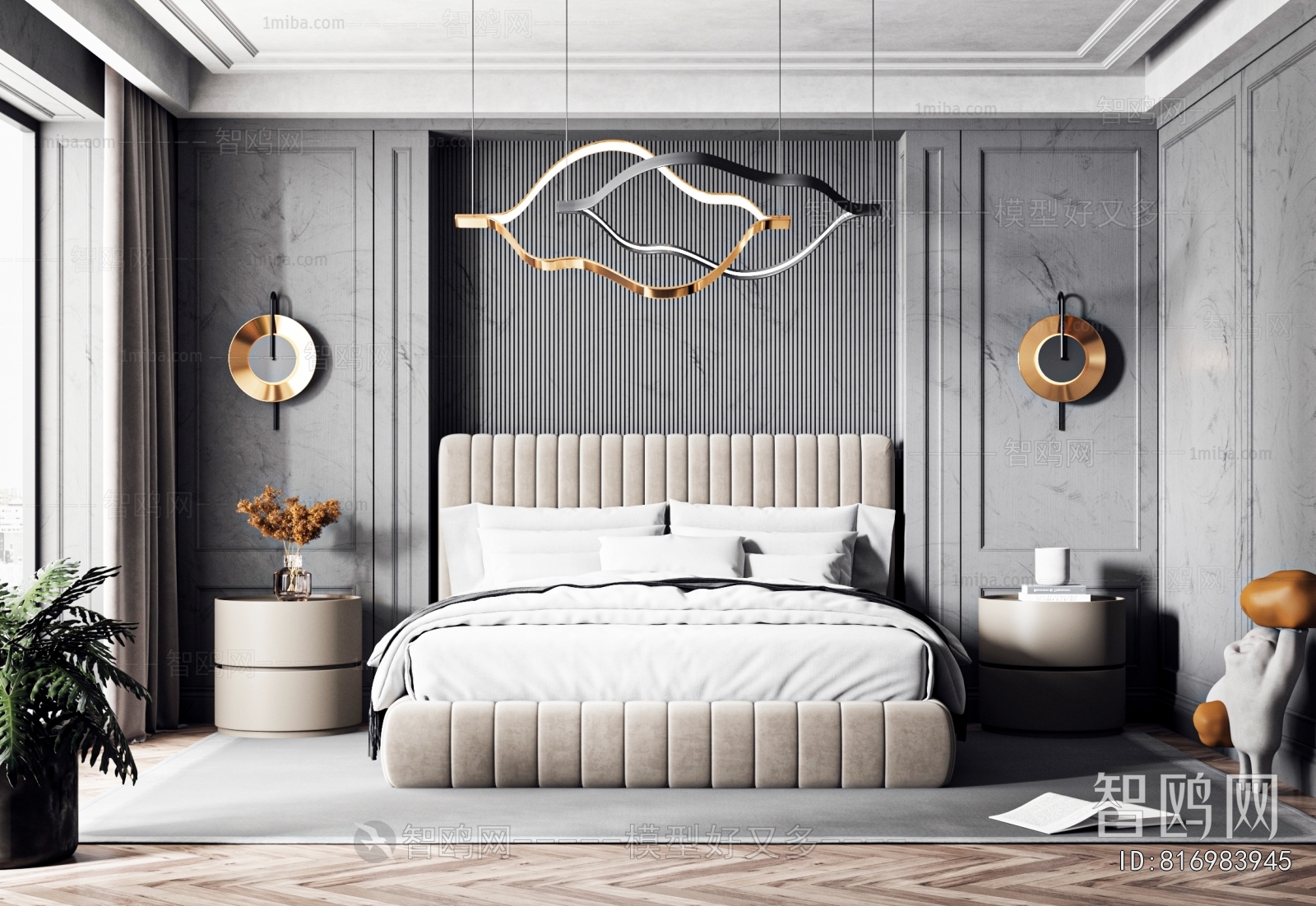 Simple European Style Bedroom