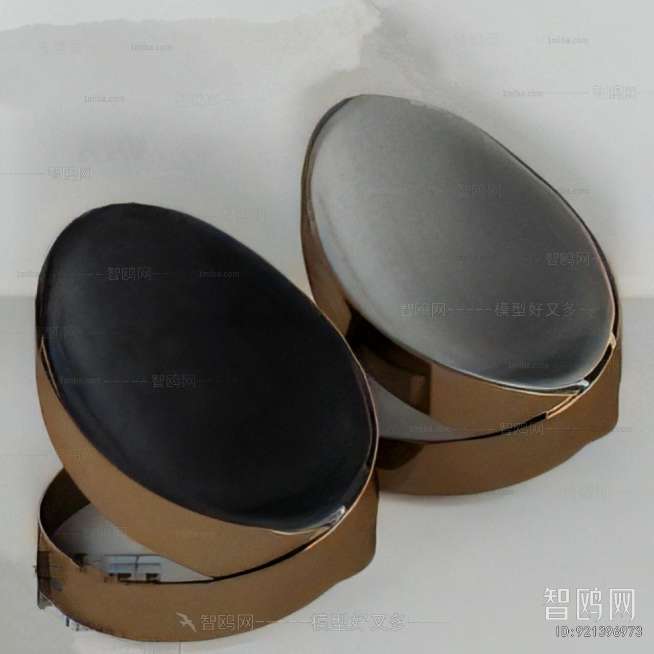 现代金属异形休闲椅组合