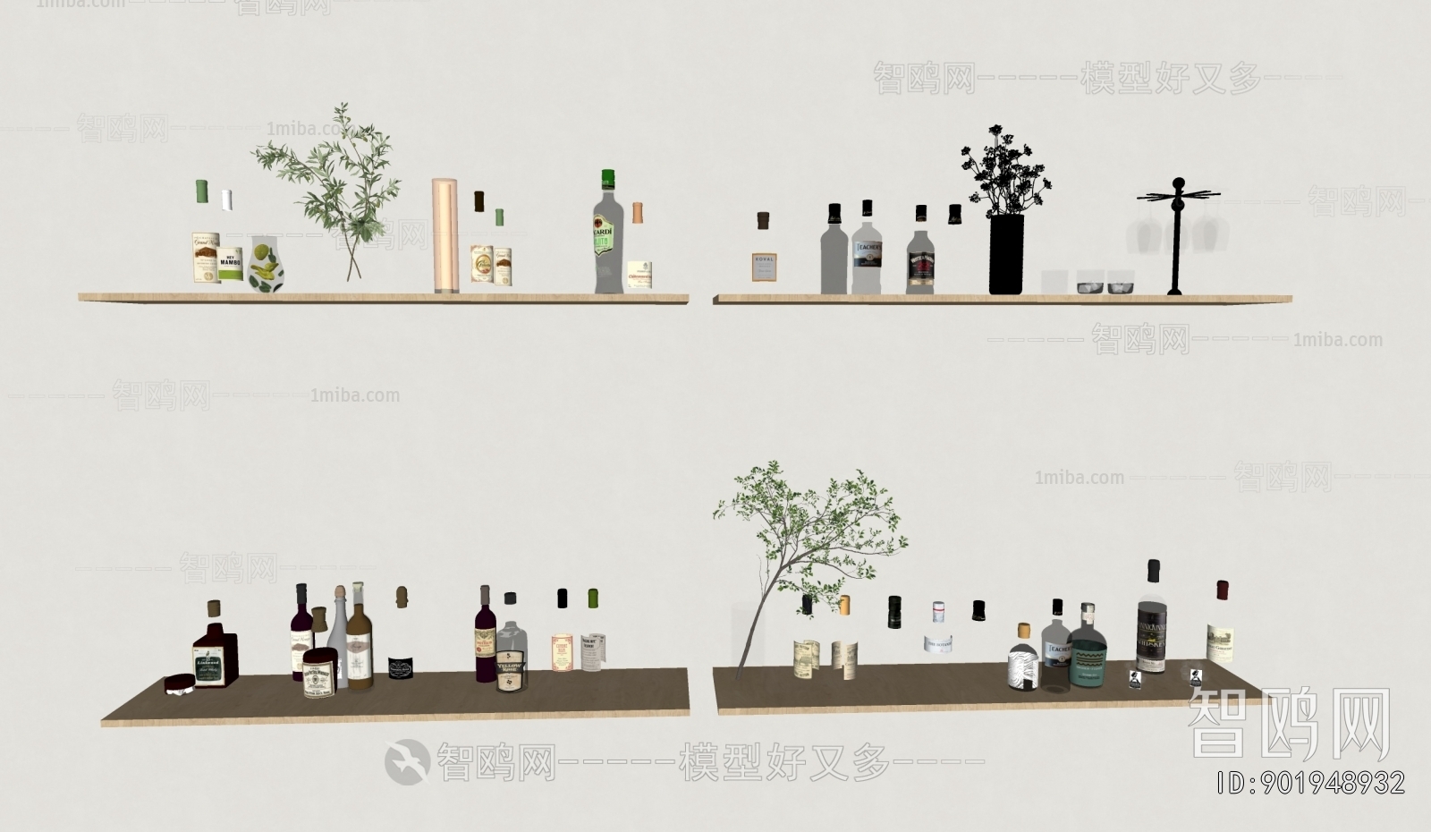 现代酒水酒具组合