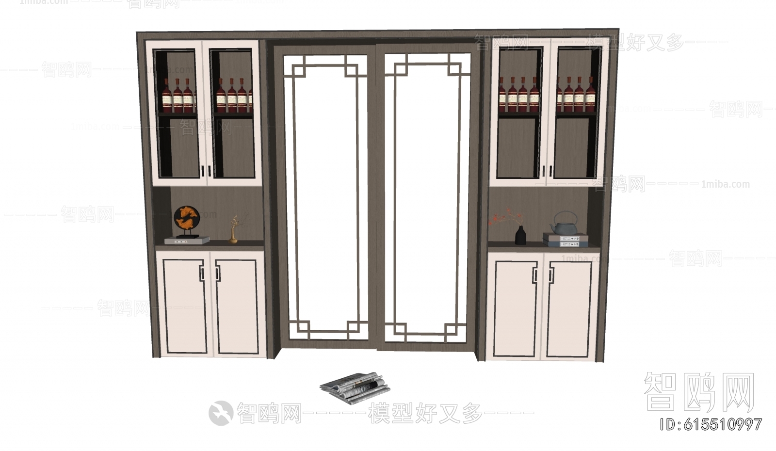 New Chinese Style Wine Cabinet
