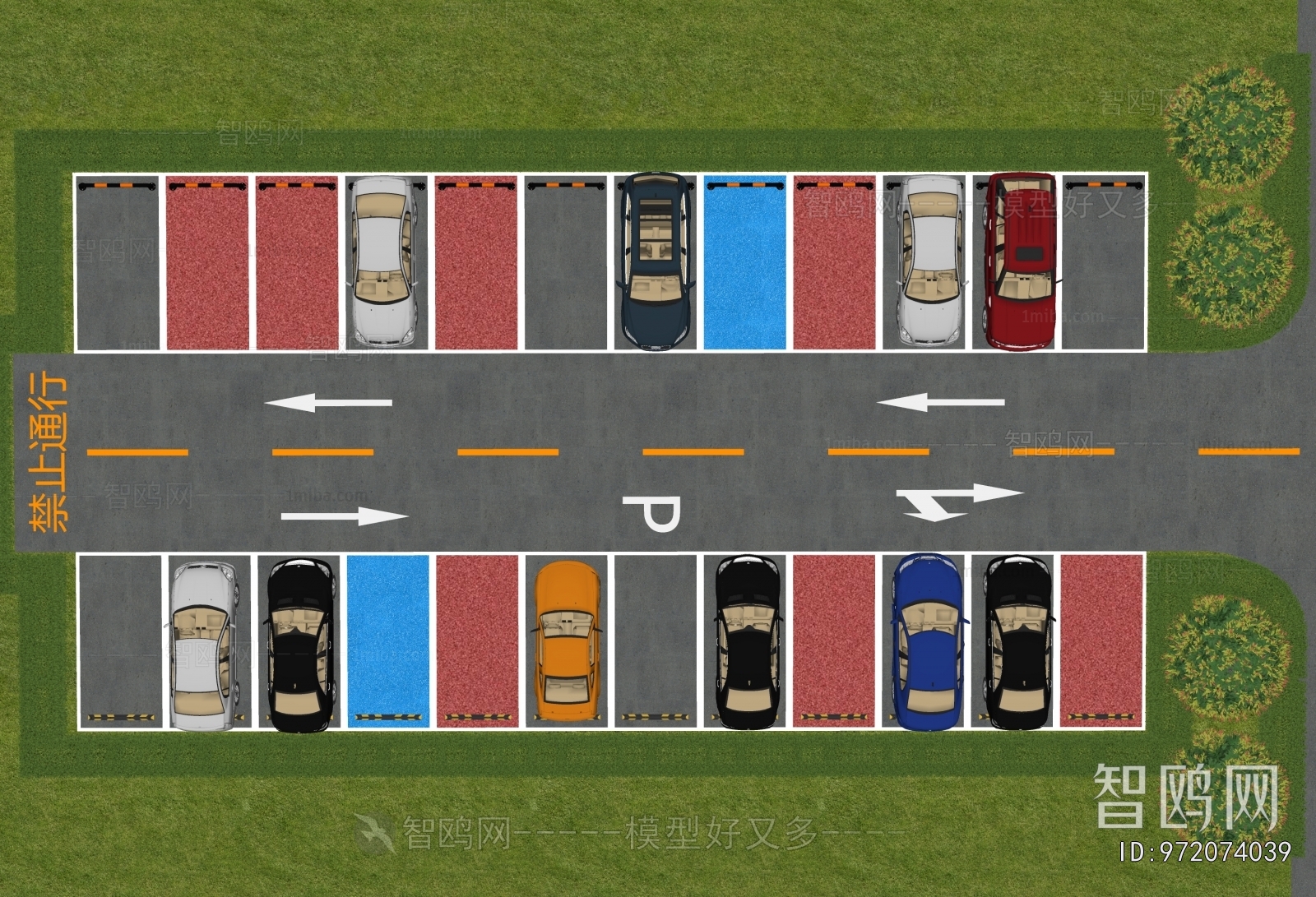 Modern Outdoor Parking Lot