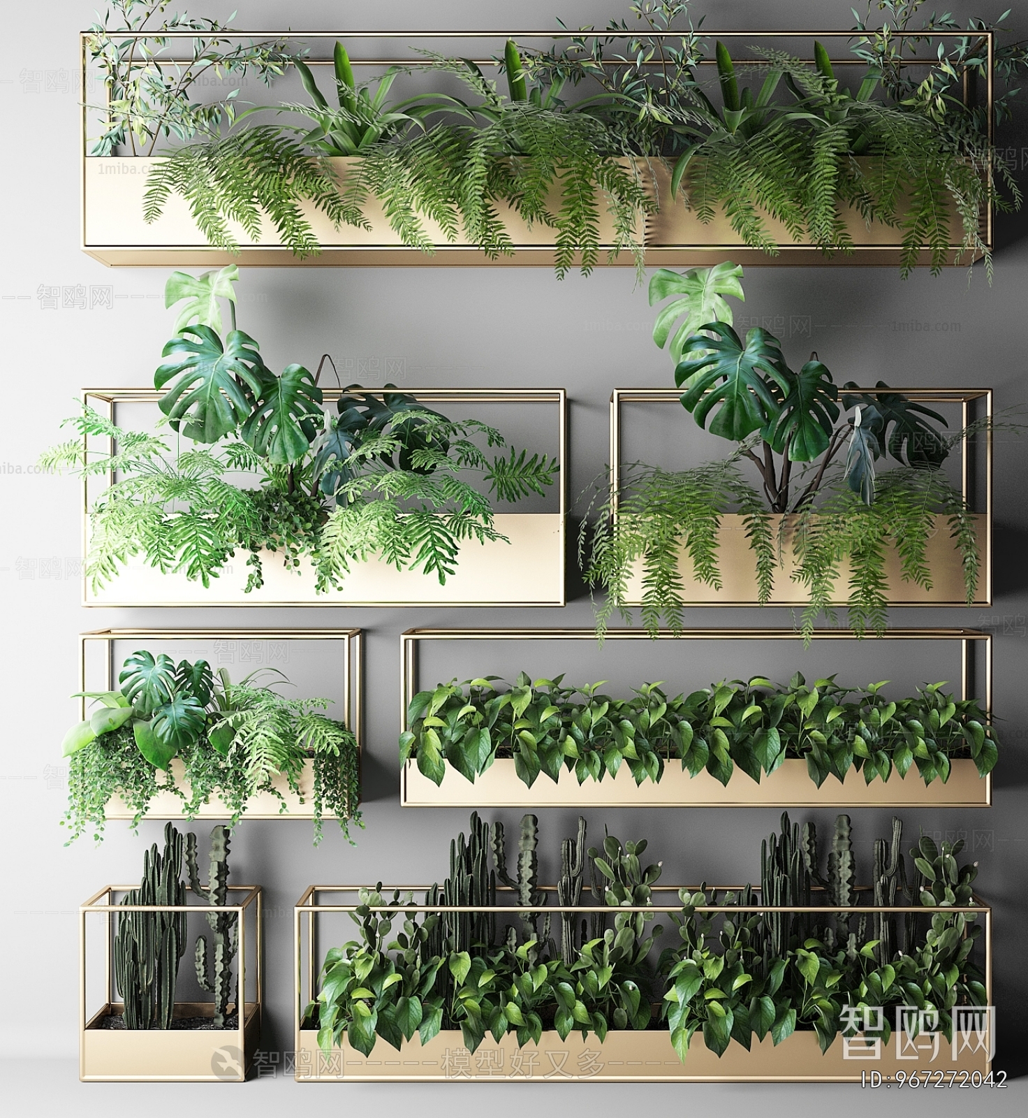 Modern Potted Green Plant