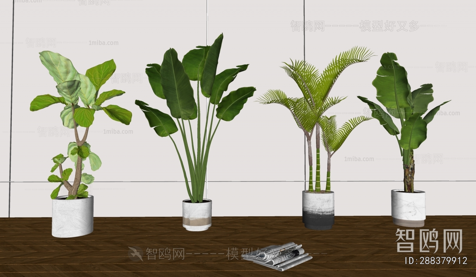 Modern Ground Green Plant Potted Plants