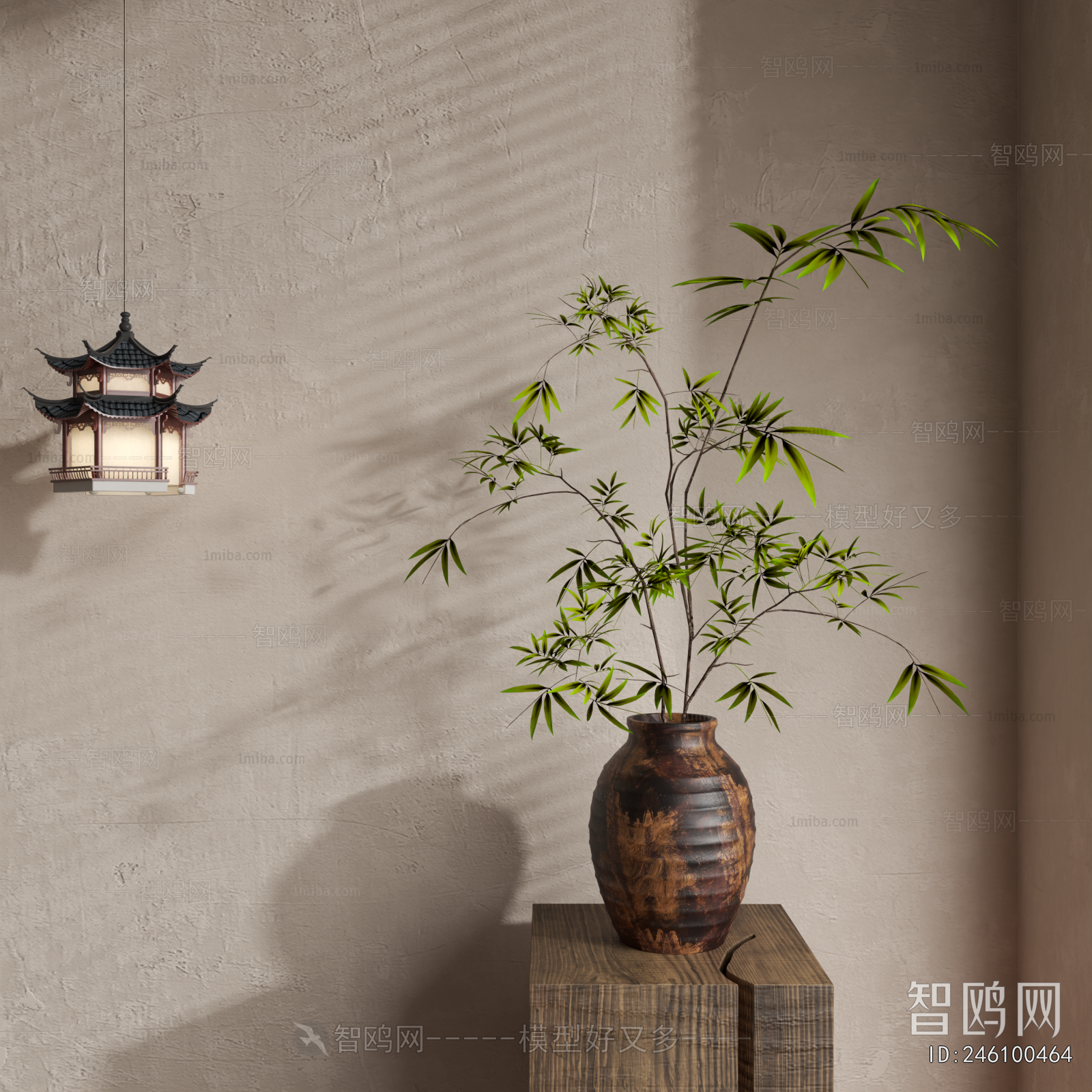 侘寂风花瓶绿植花艺